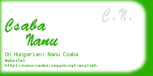 csaba nanu business card